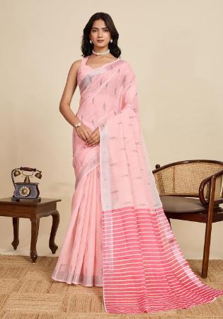 Picture of Exquisite Linen Pink Saree