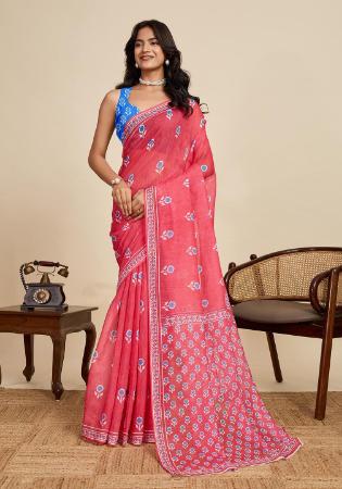 Picture of Resplendent Linen Light Coral Saree