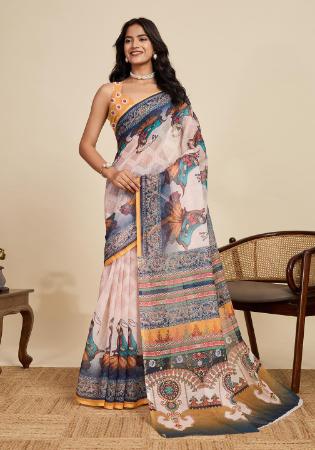 Picture of Shapely Linen Azure Saree