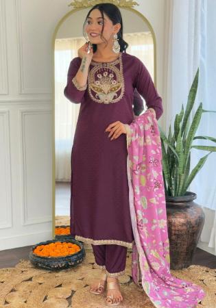 Picture of Pleasing Rayon Brown Readymade Salwar Kameez