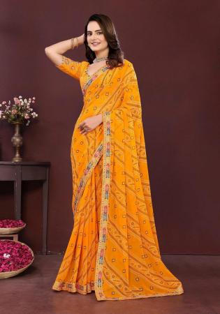 Picture of Exquisite Georgette Dark Orange Saree