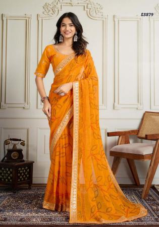 Picture of Statuesque Georgette Dark Orange Saree