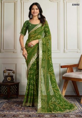 Picture of Well Formed Georgette Olive Drab Saree