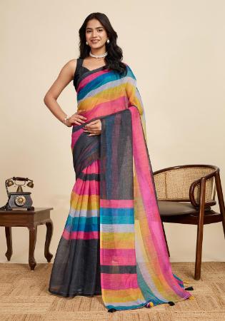 Picture of Classy Linen Dim Gray Saree