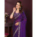 Picture of Comely Georgette & Silk Purple Saree