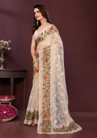 Picture of Grand Net Rosy Brown Saree