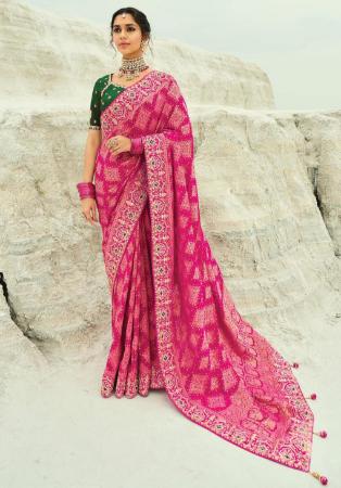 Picture of Wonderful Georgette Medium Violet Red Saree