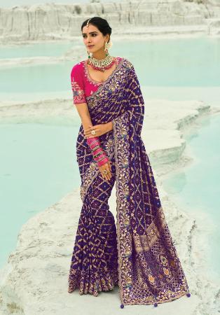 Picture of Charming Georgette Purple Saree