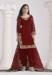 Picture of Pleasing Silk Maroon Straight Cut Salwar Kameez