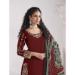 Picture of Pleasing Silk Maroon Straight Cut Salwar Kameez