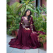 Picture of Sightly Silk Saddle Brown Readymade Gown
