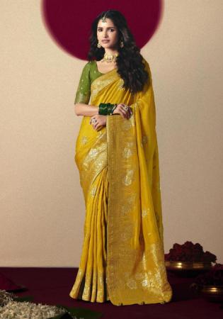 Picture of Graceful Chiffon Yellow Saree
