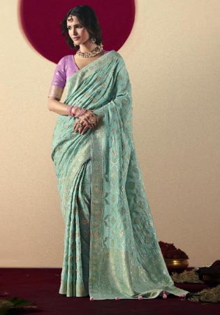 Picture of Taking Chiffon Cadet Blue Saree