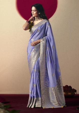Picture of Resplendent Chiffon Light Slate Grey Saree
