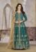 Picture of Statuesque Silk Teal Straight Cut Salwar Kameez