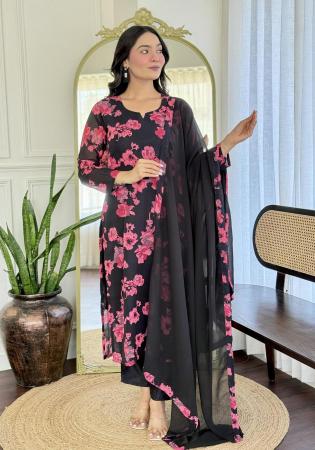 Picture of Charming Silk Black Readymade Salwar Kameez