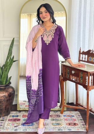 Picture of Splendid Silk Purple Readymade Salwar Kameez