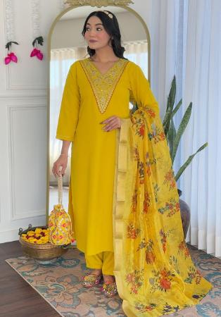 Picture of Shapely Silk Orange Readymade Salwar Kameez