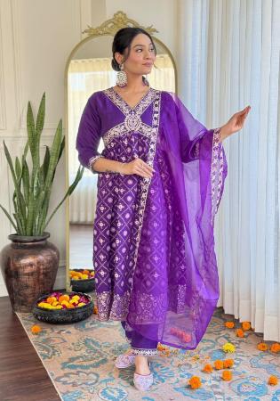 Picture of Pretty Silk Dark Orchid Readymade Salwar Kameez