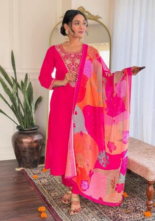 Picture of Beauteous Silk Deep Pink Readymade Salwar Kameez