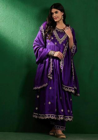 Picture of Beauteous Silk Purple Readymade Salwar Kameez