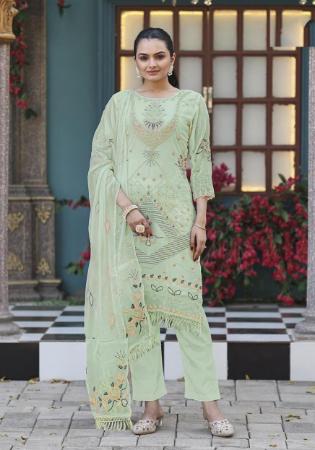Picture of Georgette Dark Sea Green Straight Cut Salwar Kameez