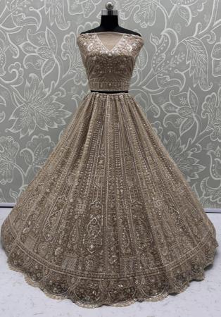 Picture of Grand Net Rosy Brown Lehenga Choli