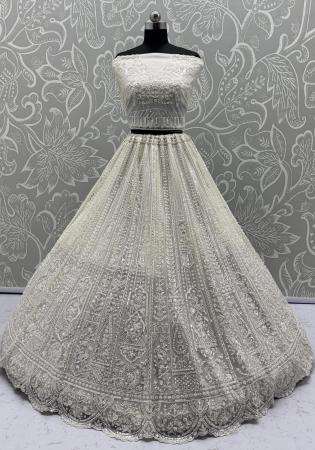 Picture of Fascinating Net Off White Lehenga Choli