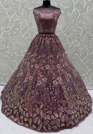 Picture of Superb Net Purple Lehenga Choli