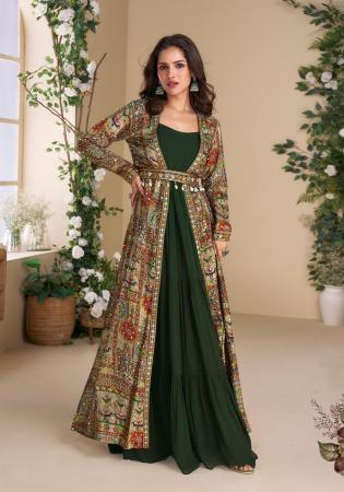 Picture of Gorgeous Georgette Green Party Wear Gown