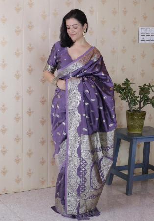 Picture of Shapely Silk Dark Slate Grey Saree