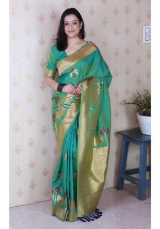 Picture of Splendid Silk Sea Green Saree