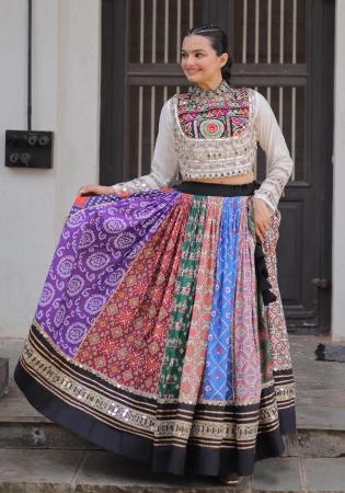 Picture of Splendid Cotton Slate Grey Readymade Lehenga Choli