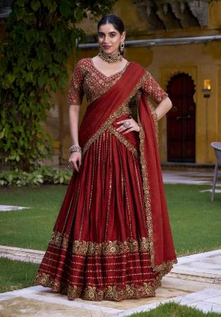 Picture of Beauteous Silk Maroon Lehenga Choli