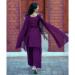 Picture of Georgette & Silk Midnight Blue Readymade Salwar Kameez