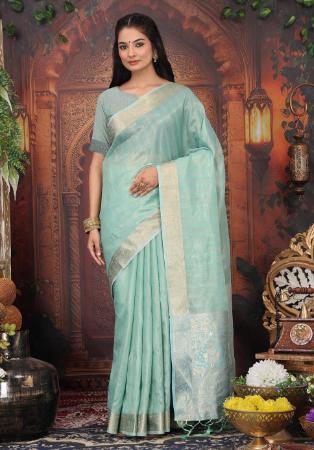 Picture of Bewitching Organza Dark Sea Green Saree