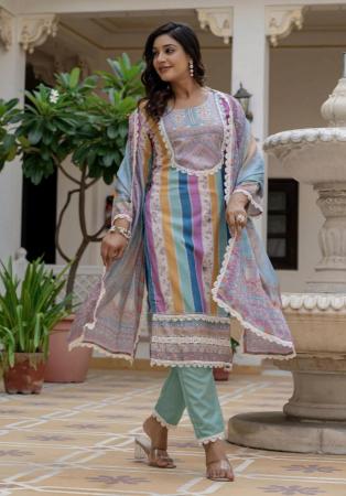 Picture of Beauteous Silk Dark Sea Green Readymade Salwar Kameez