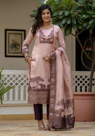 Picture of Beauteous Silk Rosy Brown Readymade Salwar Kameez