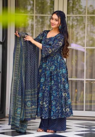 Picture of Georgette Dark Slate Grey Readymade Salwar Kameez