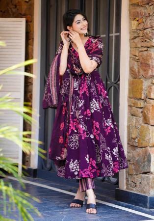 Picture of Marvelous Georgette Purple Readymade Salwar Kameez
