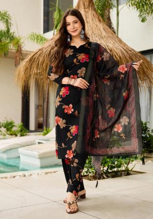 Picture of Superb Chiffon Black Readymade Salwar Kameez