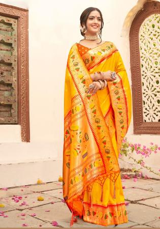 Picture of Sublime Silk Golden Saree