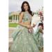 Picture of Stunning Satin & Silk Dark Sea Green Lehenga Choli