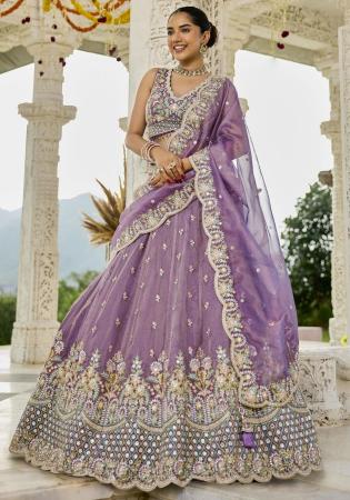 Picture of Bewitching Satin & Silk Plum Lehenga Choli