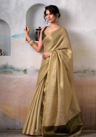 Picture of Wonderful Silk Dark Olive Green Saree