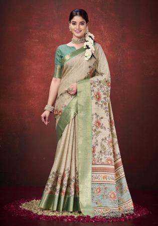 Picture of Alluring Silk Dark Sea Green Saree