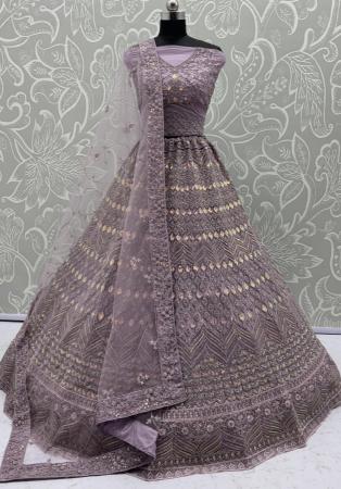 Picture of Alluring Net Grey Lehenga Choli