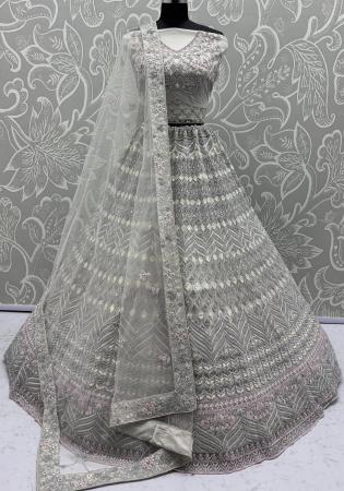 Picture of Gorgeous Net Off White Lehenga Choli