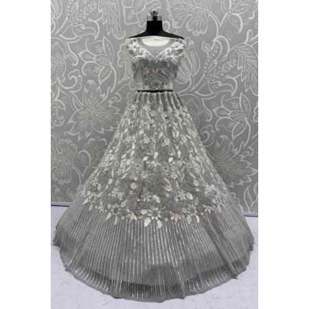 Picture of Statuesque Net Off White Lehenga Choli