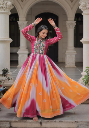 Picture of Excellent Georgette Peru Readymade Gown